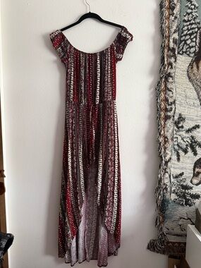 Ambiance • Boho Off-Shoulder Maxi Dress/Romper in Paisley Print • women’s medium